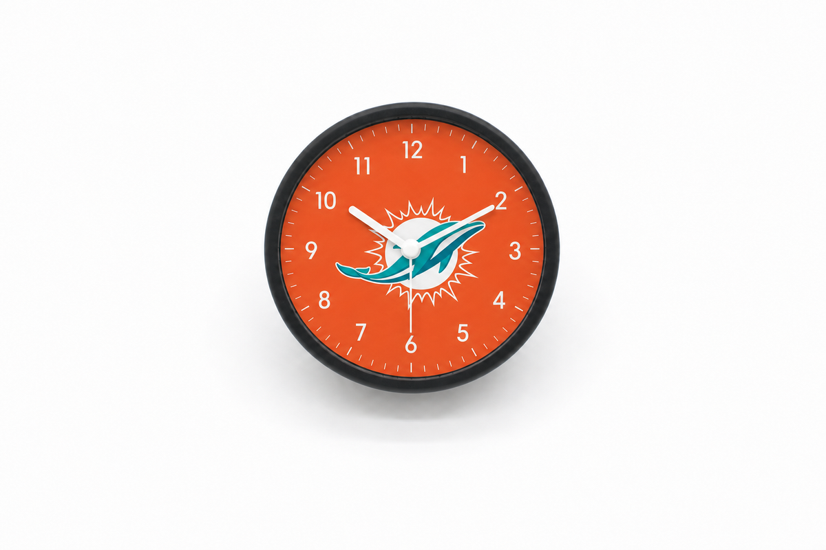 Miami Dolphins Matte Clock