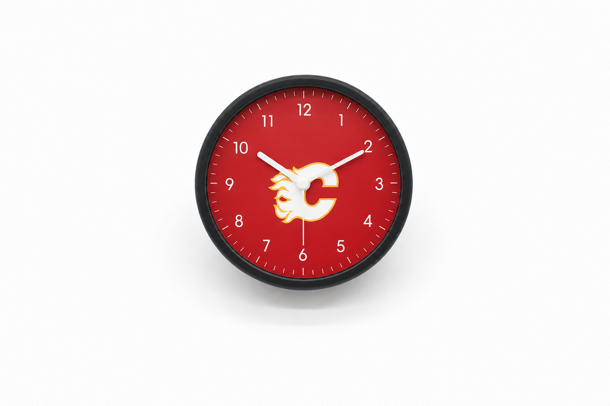 Calgary Flames Matte Clock