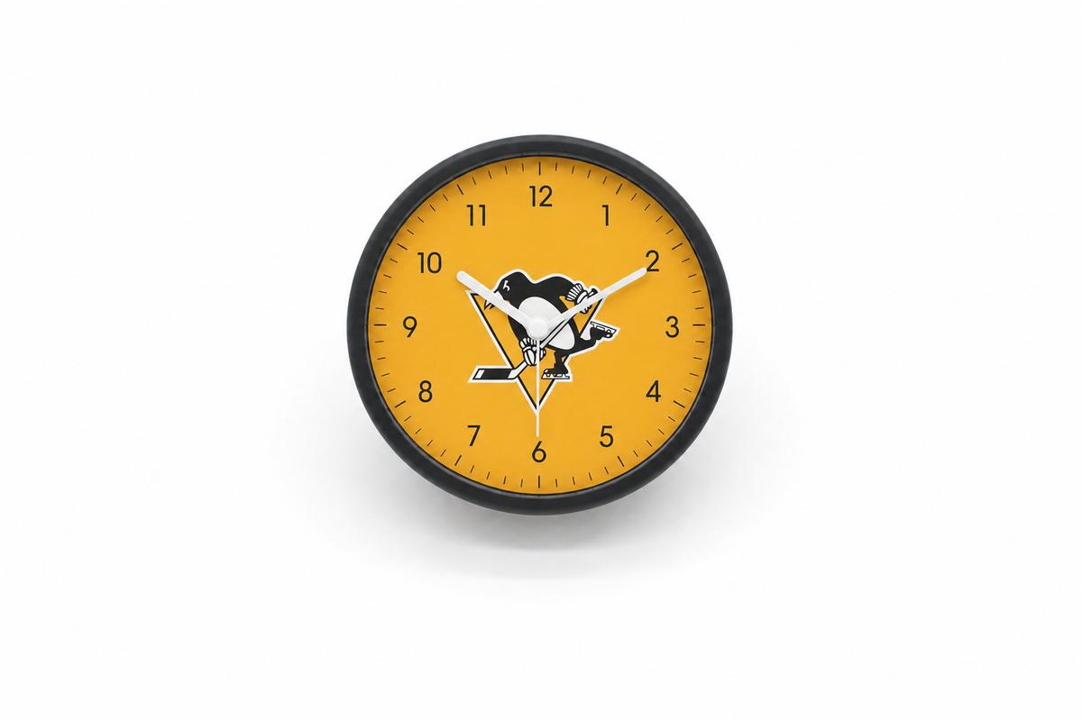 Pittsburgh Penguins Matte Clock