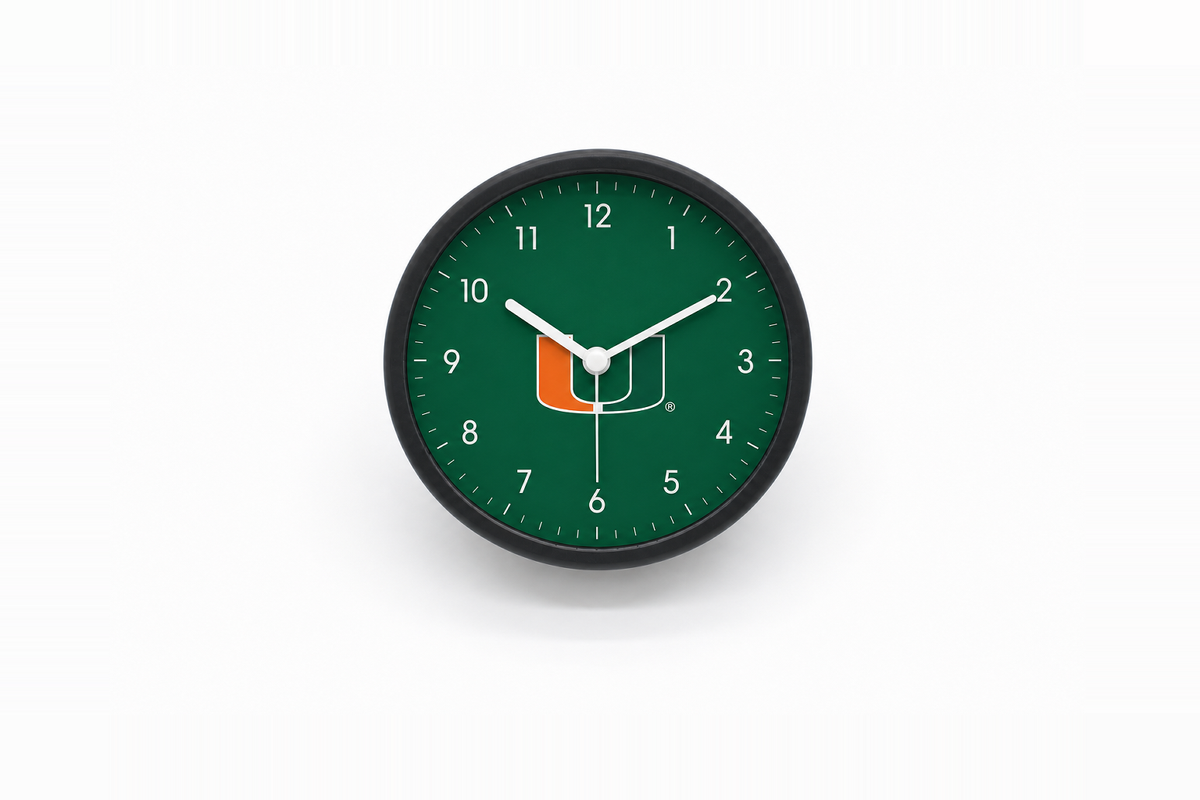 Miami Hurricanes Bedside Clock