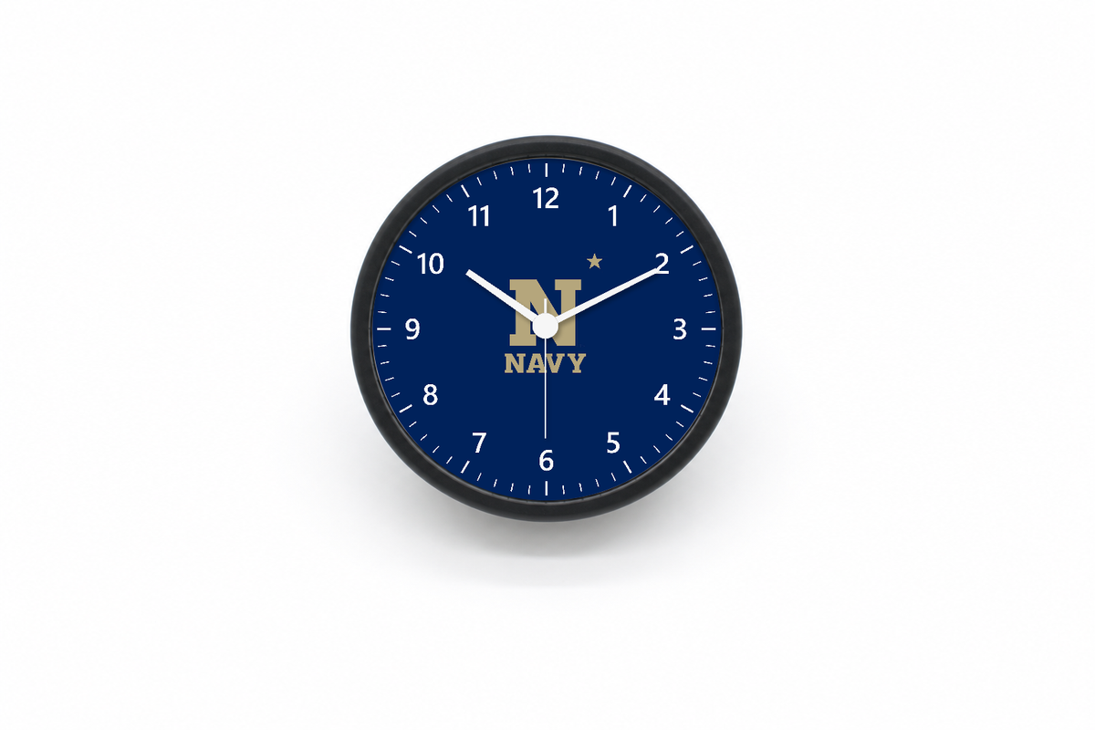Navy Midshipmen bedside clock with navy face