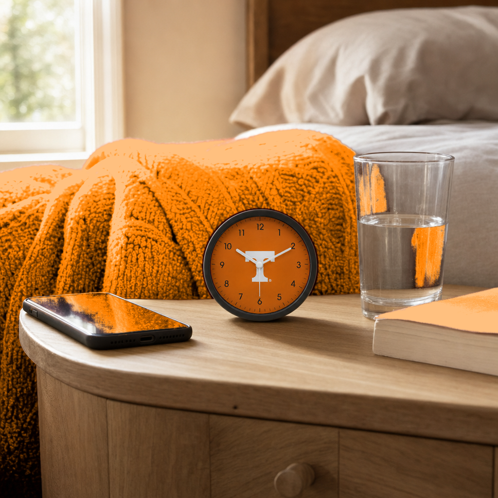 Tennessee Volunteers Bedside Clock on a bedside nightstand
