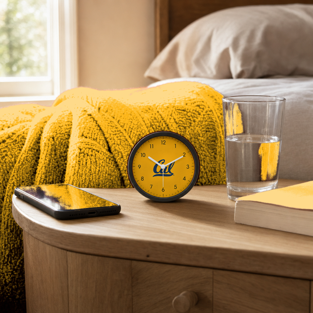 California Golden Bears Bedside Clock on a bedside nightstand