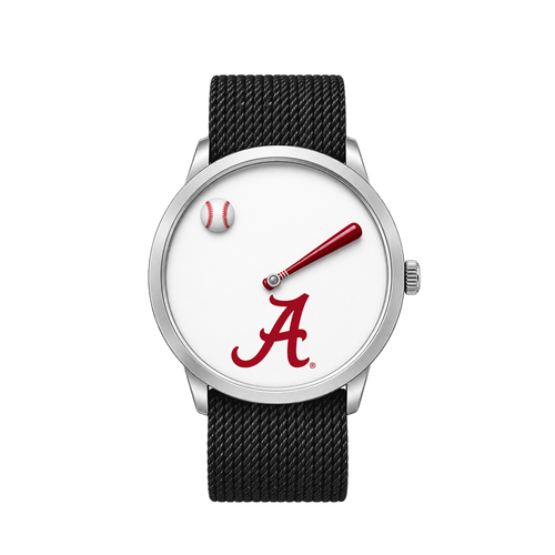 Alabama Crimson Tide Baseball Watch with black nylon band