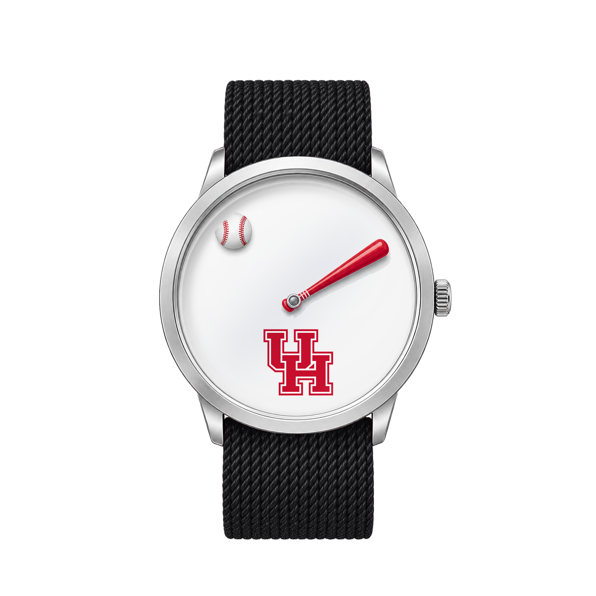 Houston Cougars Baseball Watch with black nylon band
