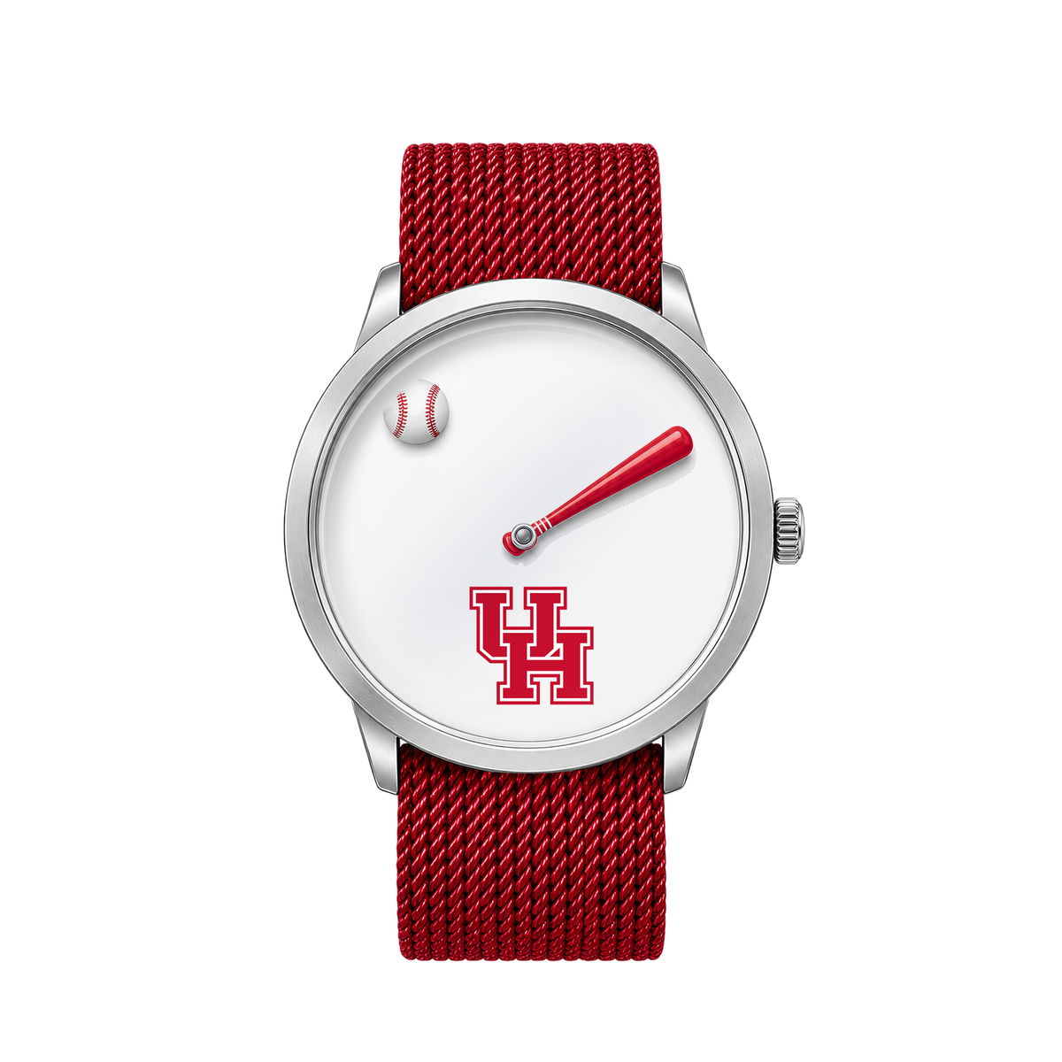 Houston Cougars Baseball Watch with red nylon band