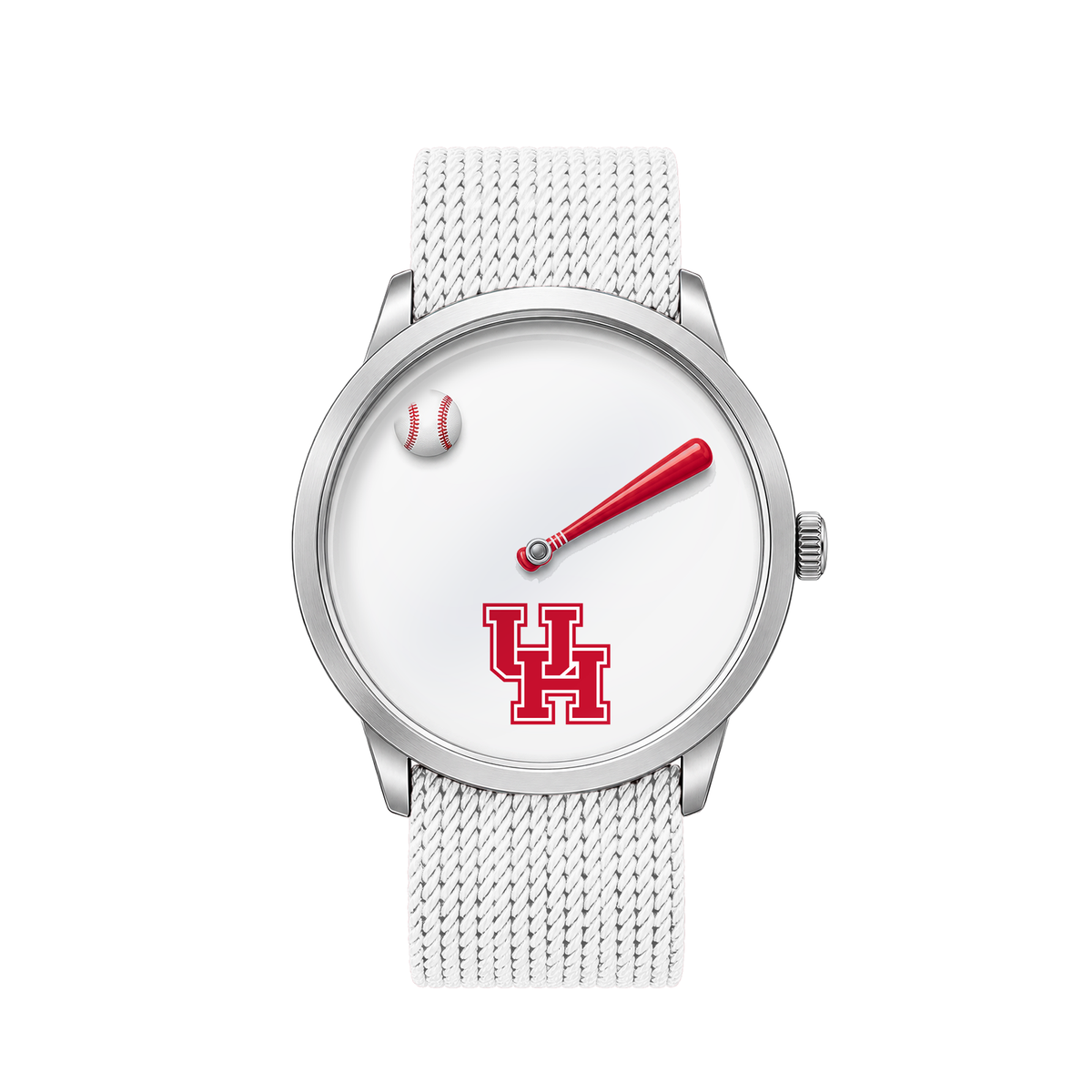 Houston Cougars Baseball Watch with white nylon band