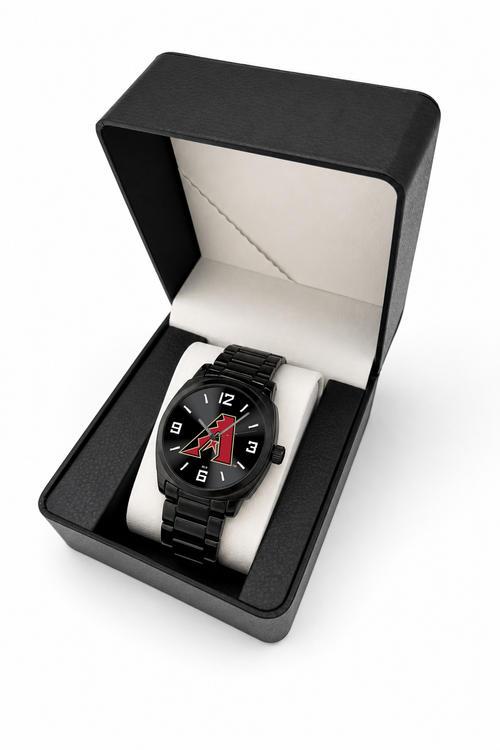 Gift box packaging - Arizona Diamondbacks Black Metal Oval Watch (BMO-0001-MLB-ARI)