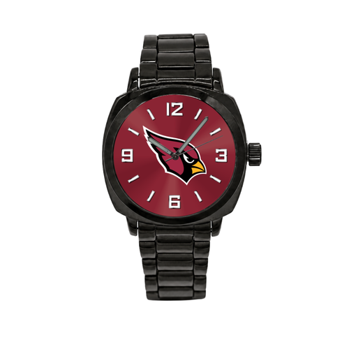Arizona Cardinals Black Metal Oval Watch