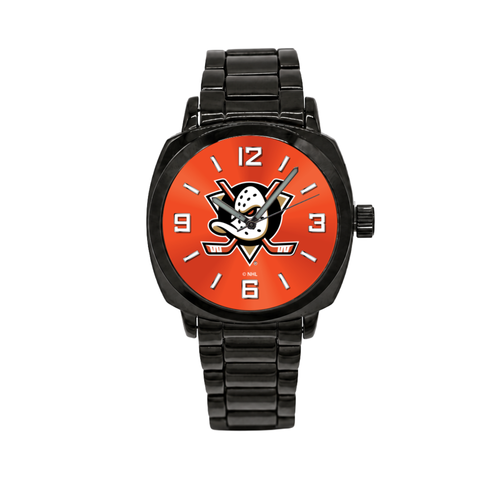 Anaheim Ducks Black Metal Oval Watch