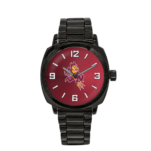 Arizona State Sun Devils Black Metal Oval Watch