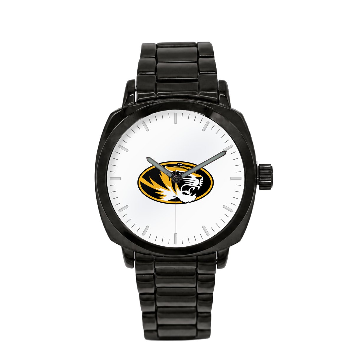 Missouri Tigers Black Metal Oval watch with black metal bracelet
