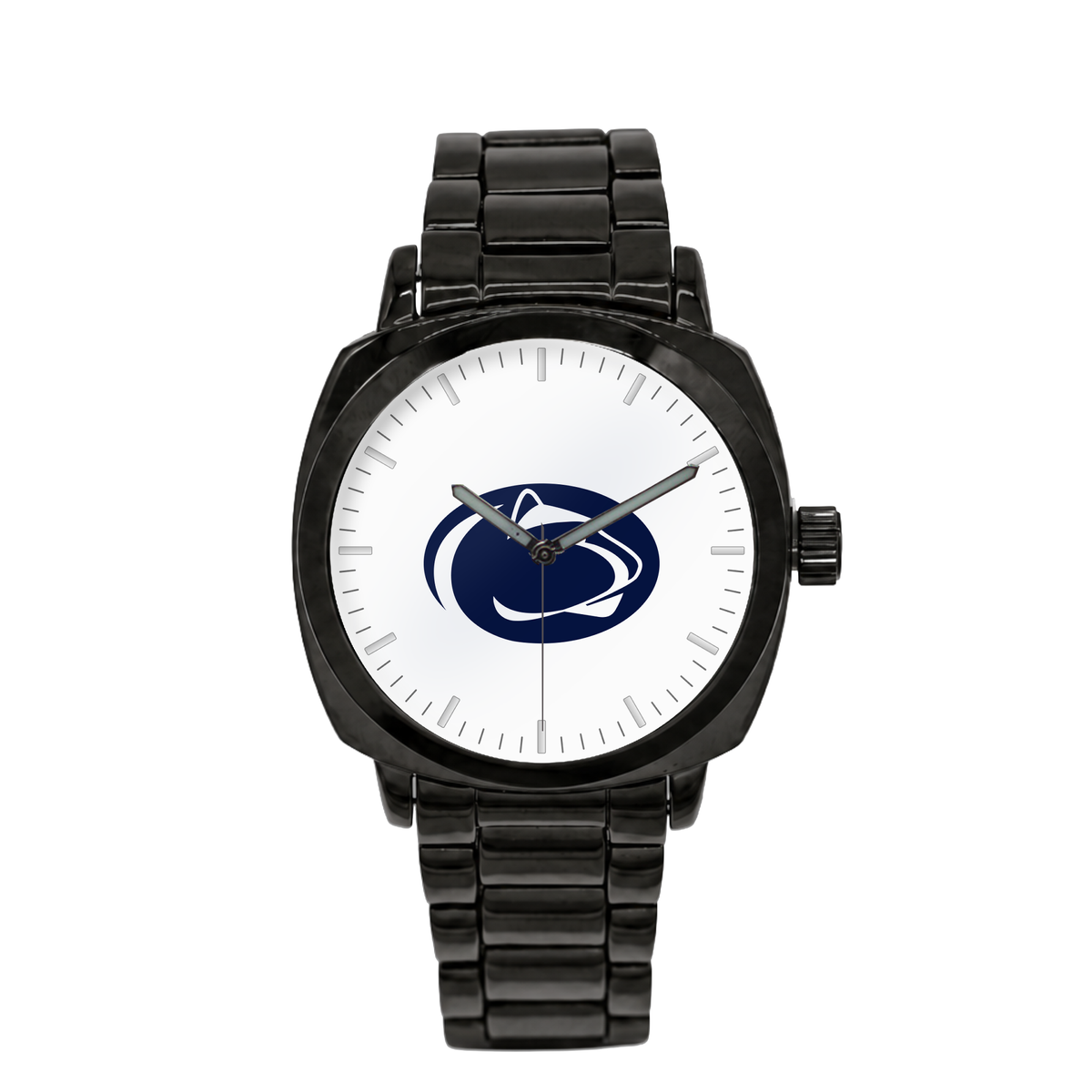 Penn State Nittany Lions Black Metal Oval watch with black metal bracelet