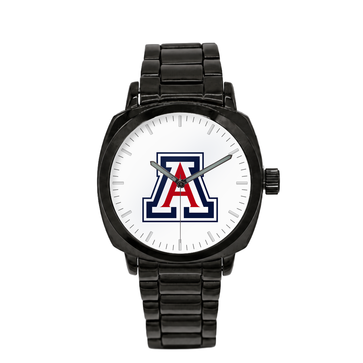Arizona Wildcats Black Metal Oval watch with black metal bracelet