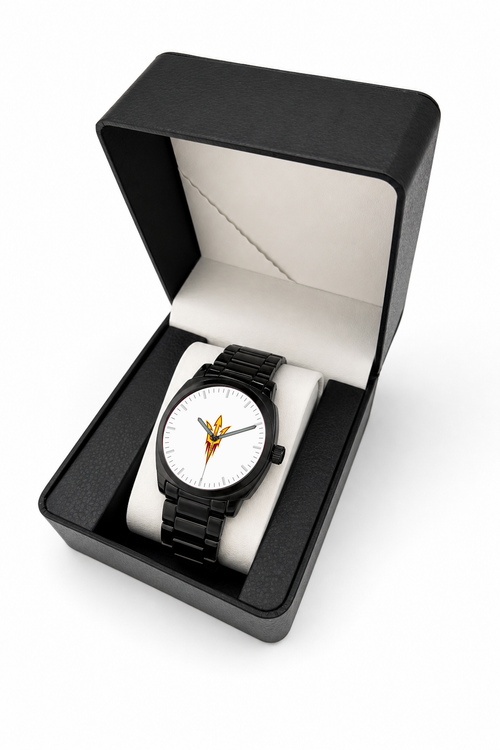 Gift box packaging - Arizona State Sun Devils Black Metal Oval Watch (BMO-P-NCAA-ASU)