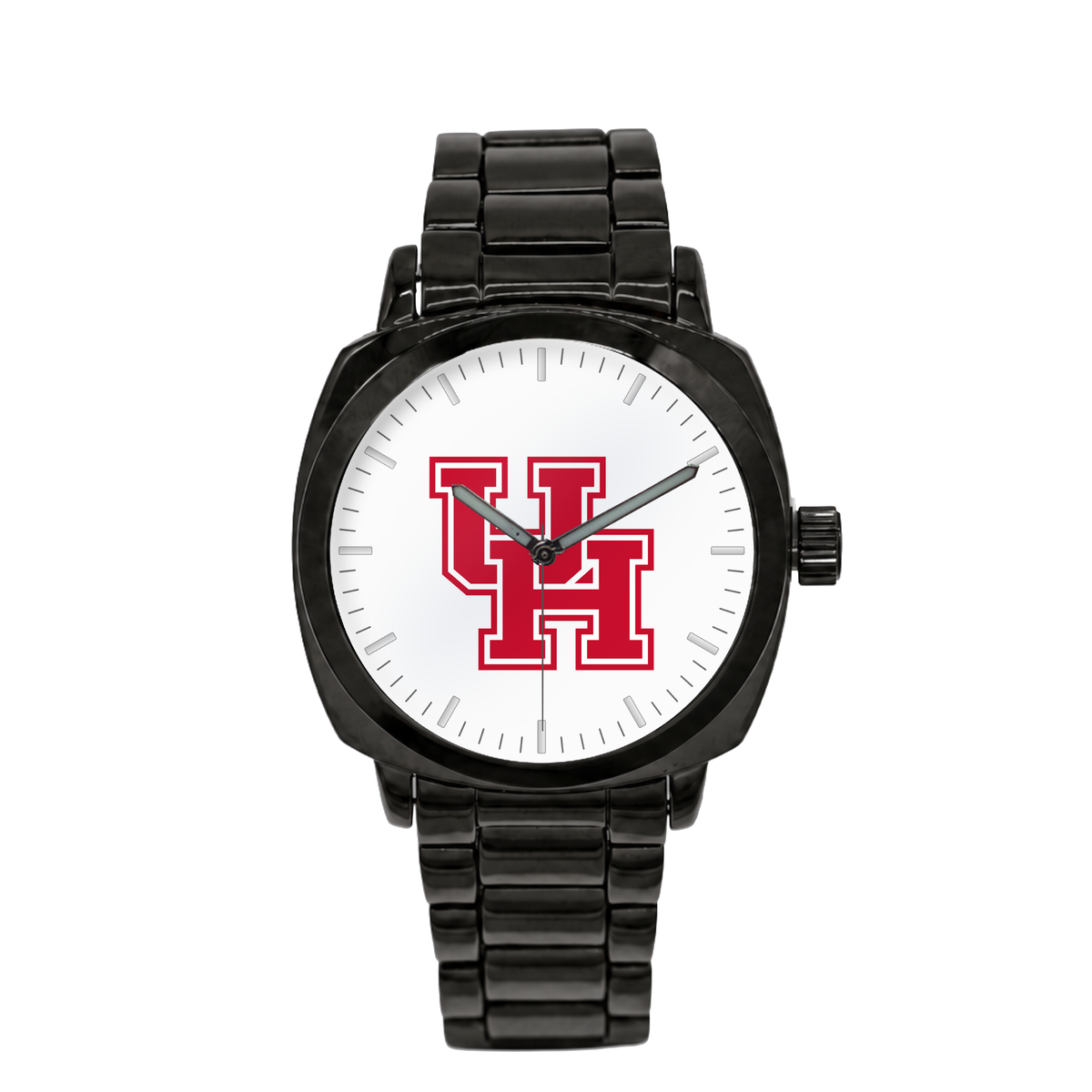 Houston Cougars Black Metal Oval watch with black metal bracelet