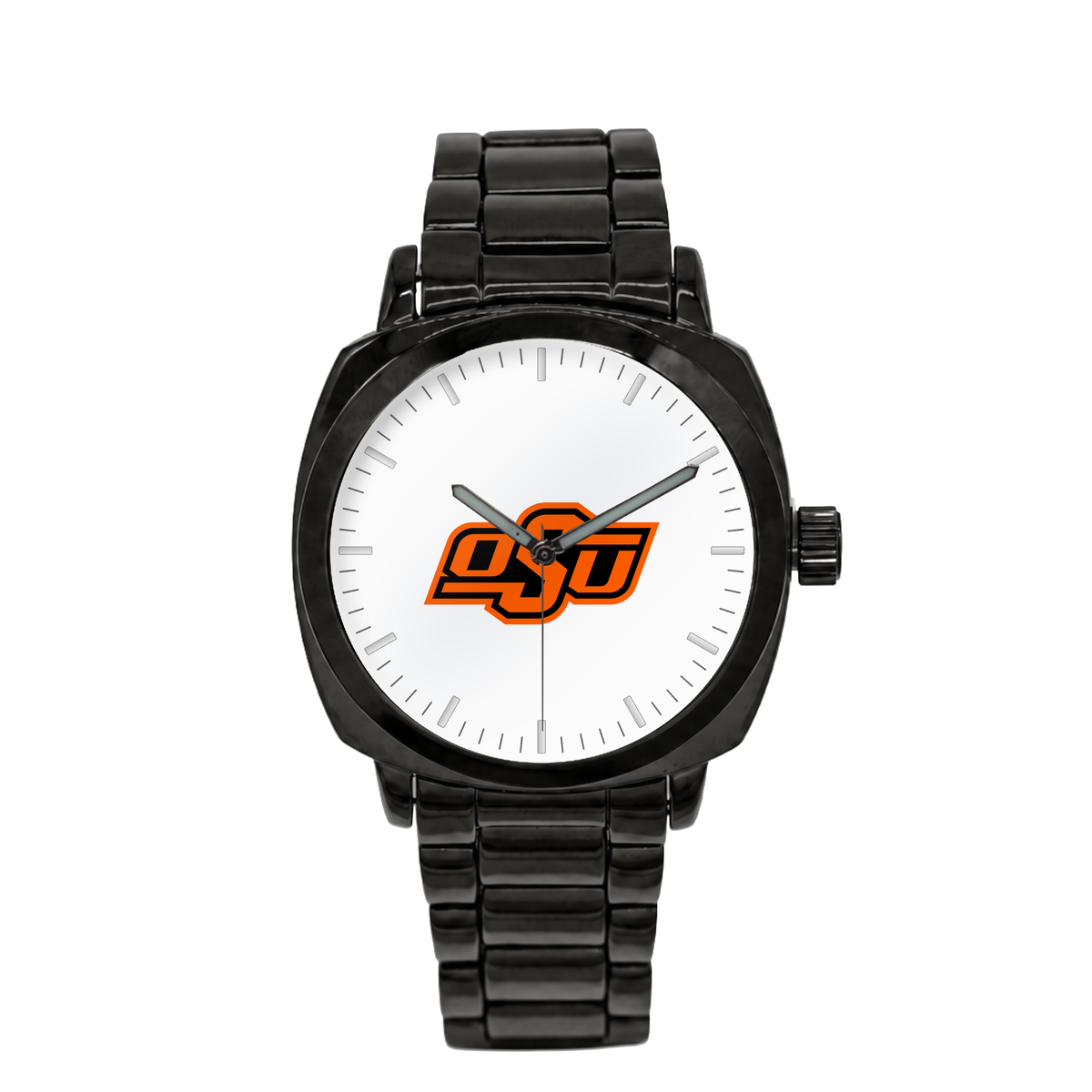 Oklahoma State Cowboys Black Metal Oval watch with black metal bracelet