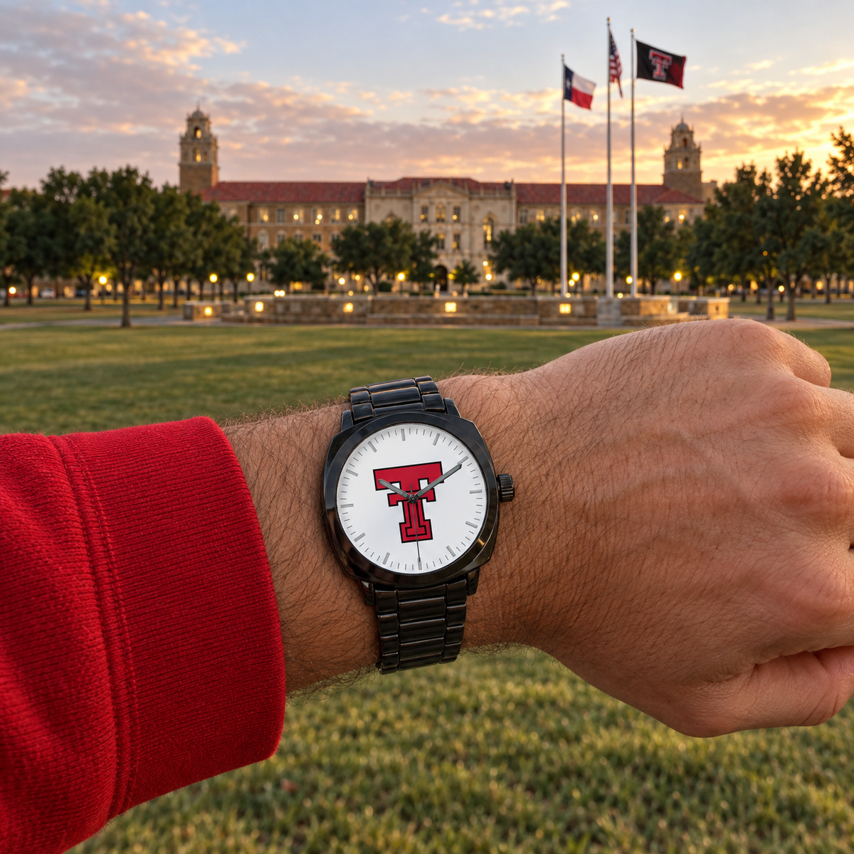 Thirteen Buildings, All Lit Up - Texas Tech Red Raiders watch