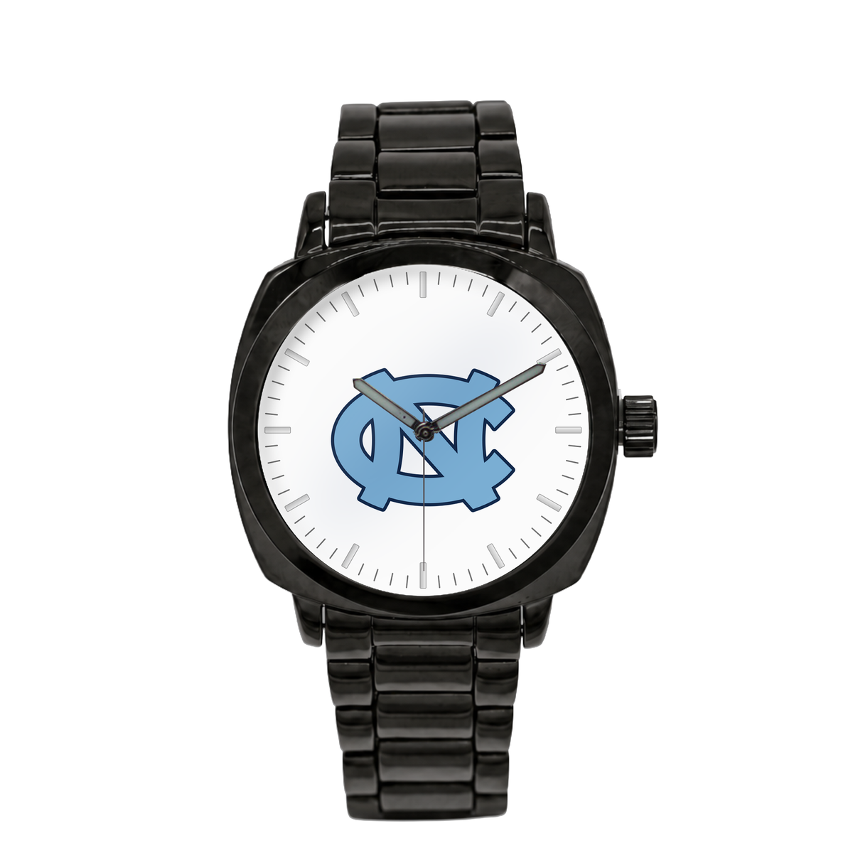 North Carolina Tar Heels Black Metal Oval watch with black metal bracelet