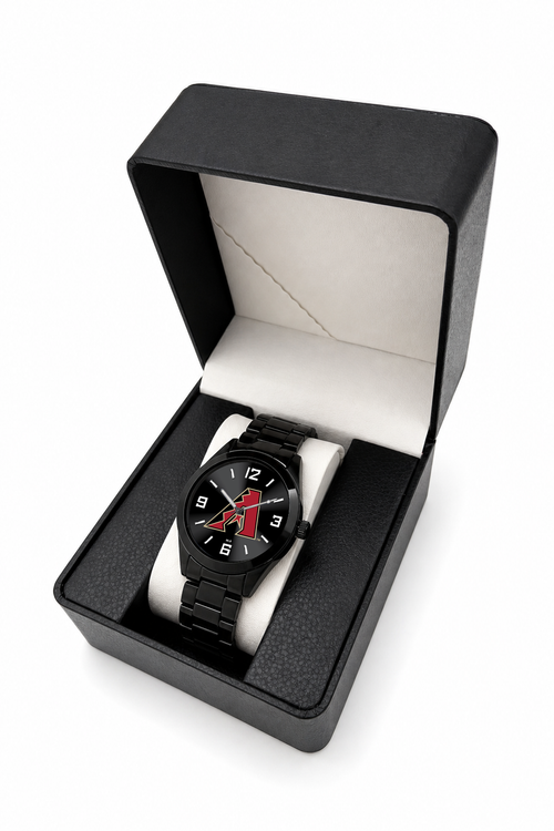 Gift box packaging - Arizona Diamondbacks Black Metal Band Round Watch (BMR-0001-MLB-ARI)