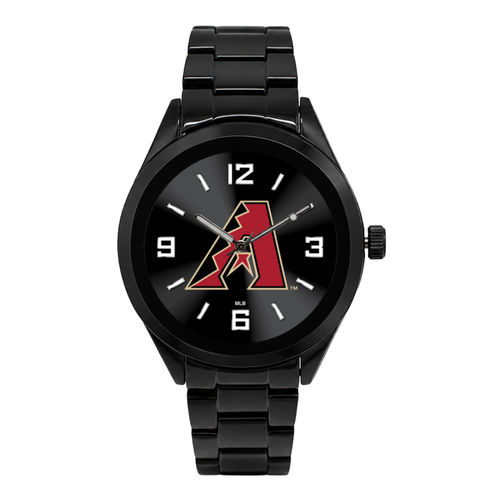 Arizona Diamondbacks Black Metal Band Round Watch