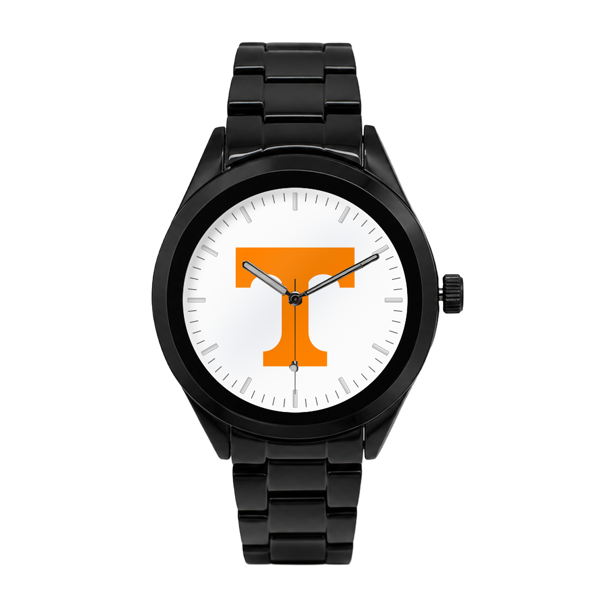 Tennessee Volunteers Black Metal Band Round watch with black metal bracelet