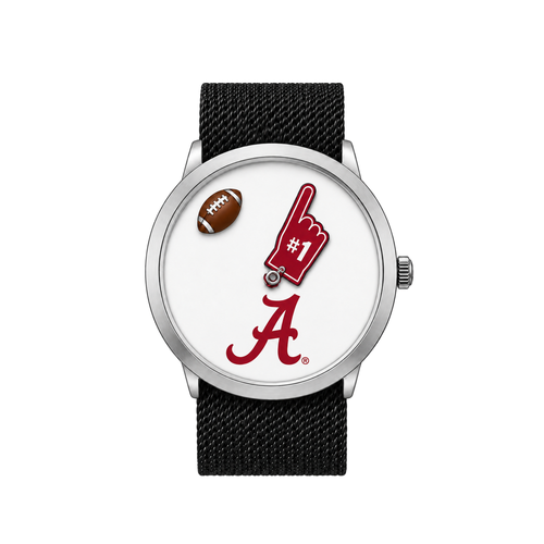 Alabama Crimson Tide Football Watch with black nylon band