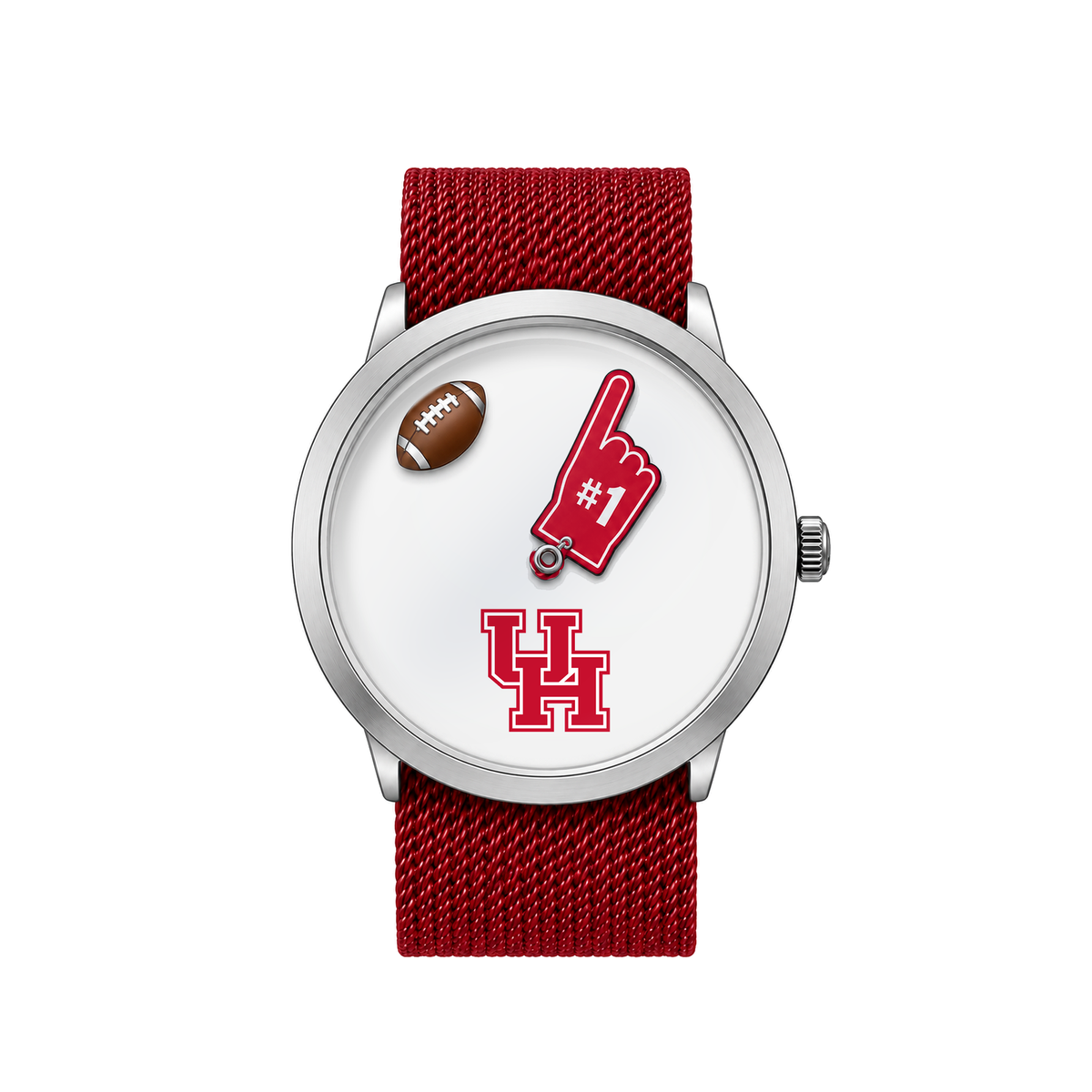 Houston Cougars Football Watch with red nylon band