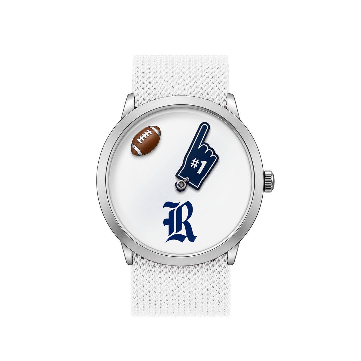 Rice Owls Football Watch with white nylon band
