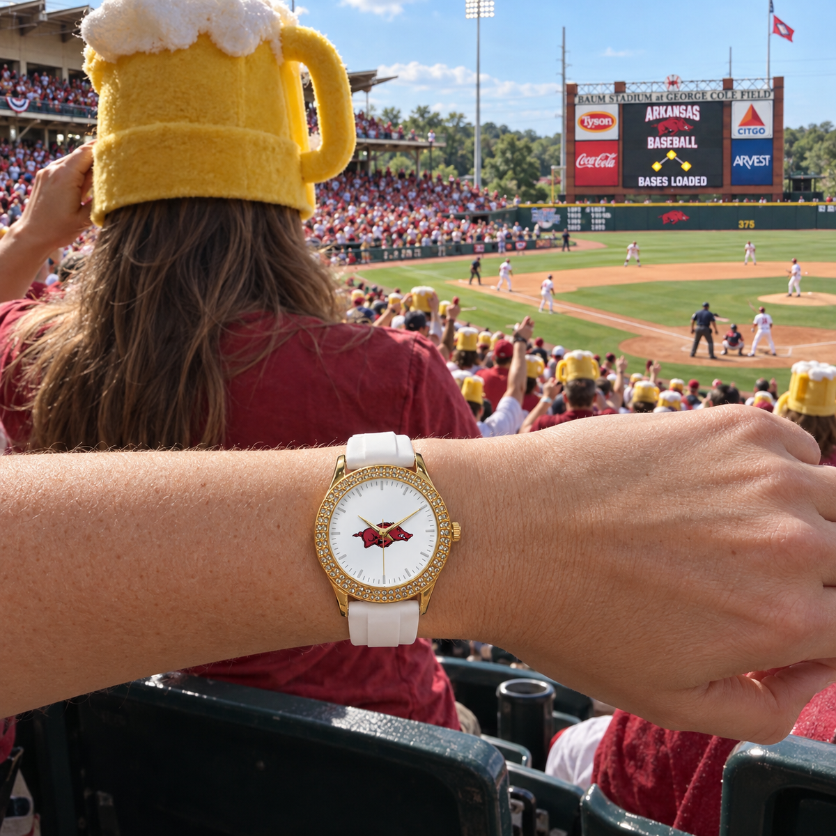 Mug on your head, bases loaded - Arkansas Razorbacks watch