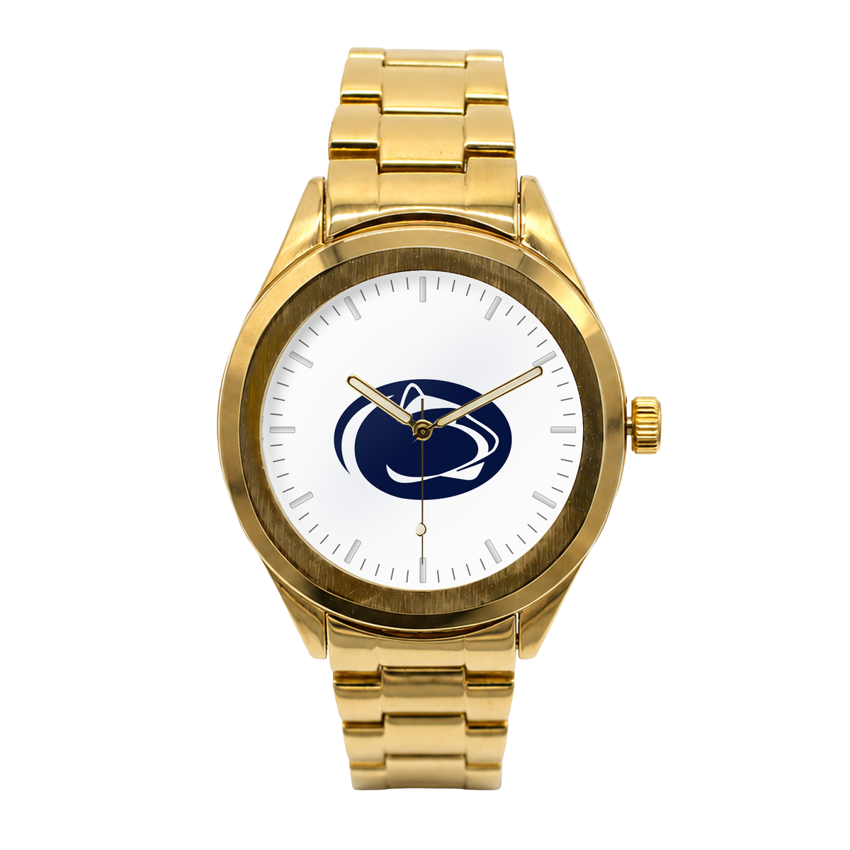 Penn State Nittany Lions Gold Metal Round watch with gold metal bracelet
