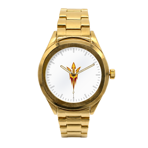 Arizona State Sun Devils Gold Metal Round Watch
