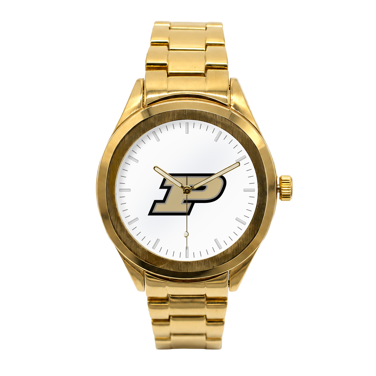 Purdue Boilermakers Gold Metal Round watch with gold metal bracelet