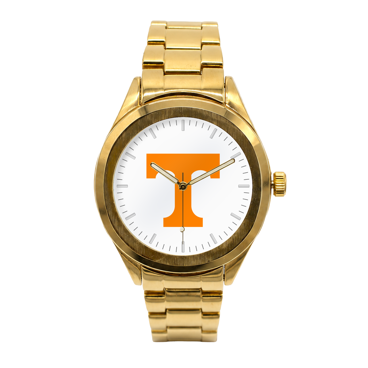 Tennessee Volunteers Gold Metal Round watch with gold metal bracelet