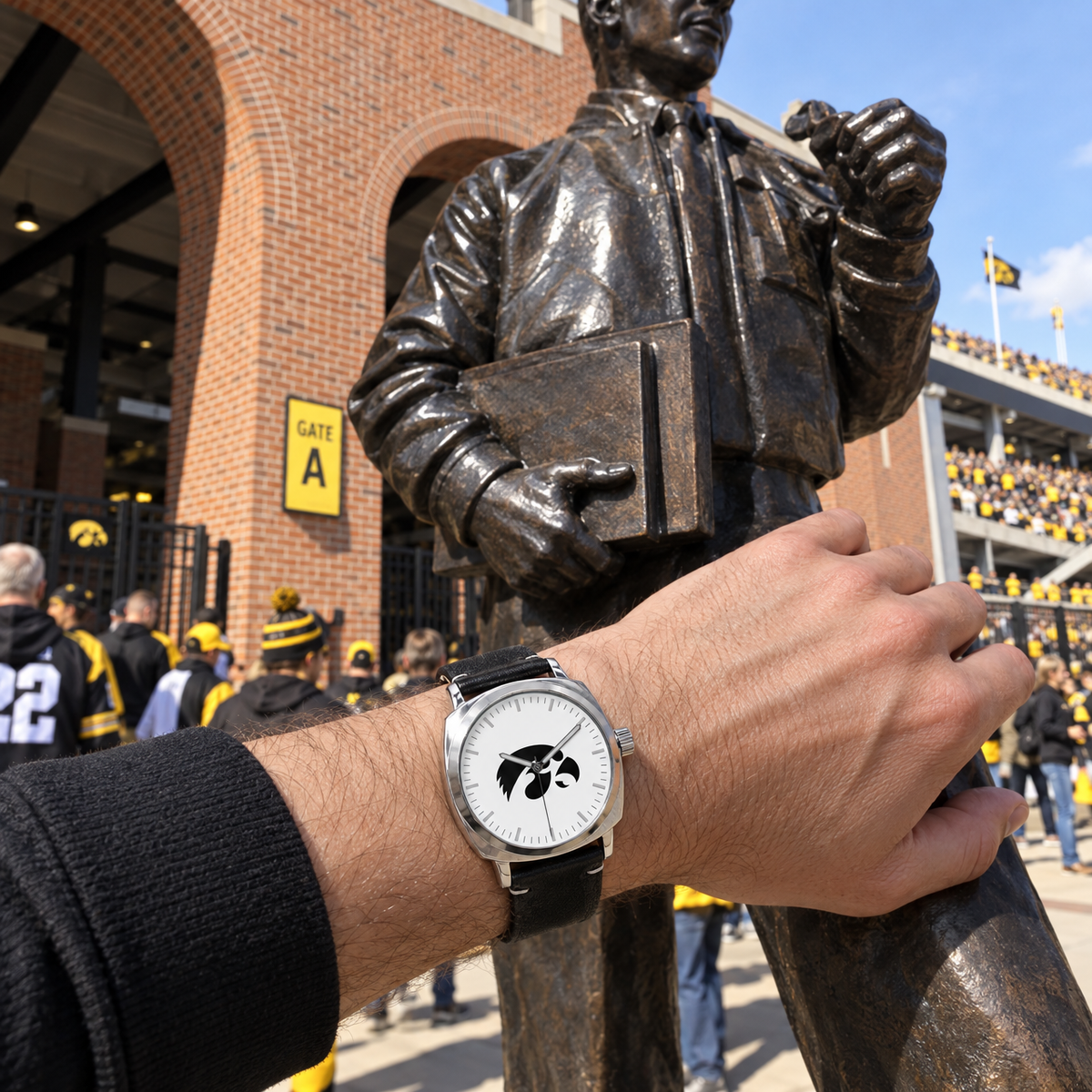 Cross the bridge, touch the bronze - Iowa Hawkeyes watch