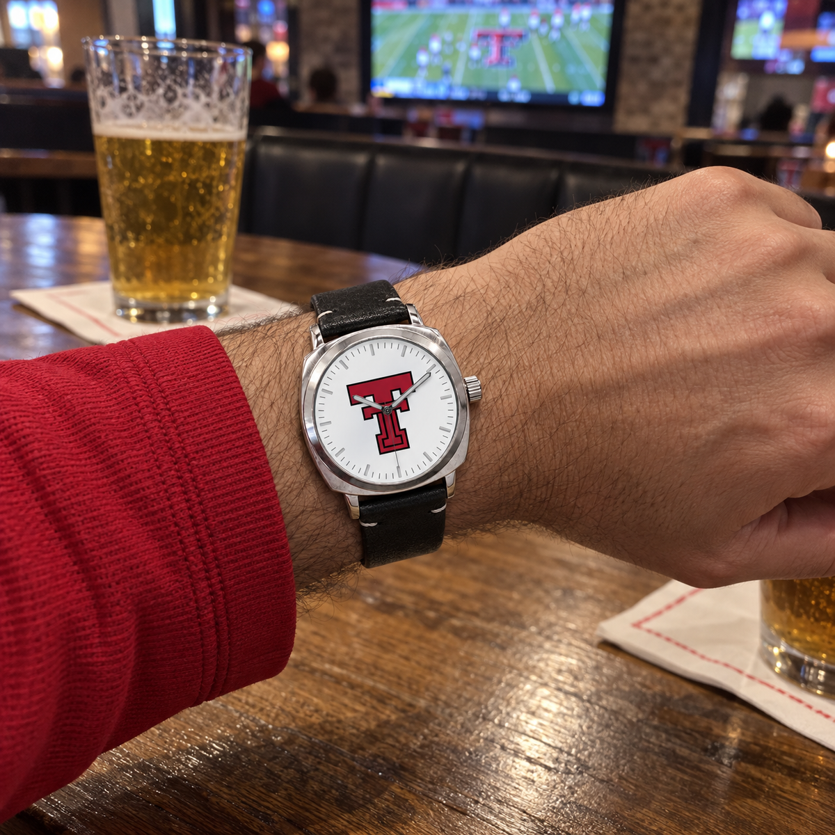 Flat or beveled, pick a side - Texas Tech Red Raiders watch
