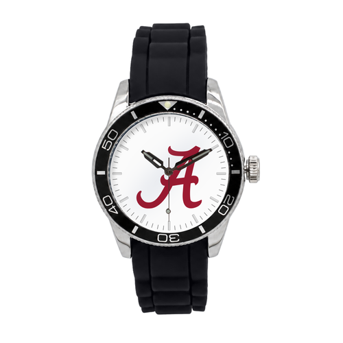 Alabama Crimson Tide Silicone Band Round watch with black silicone band