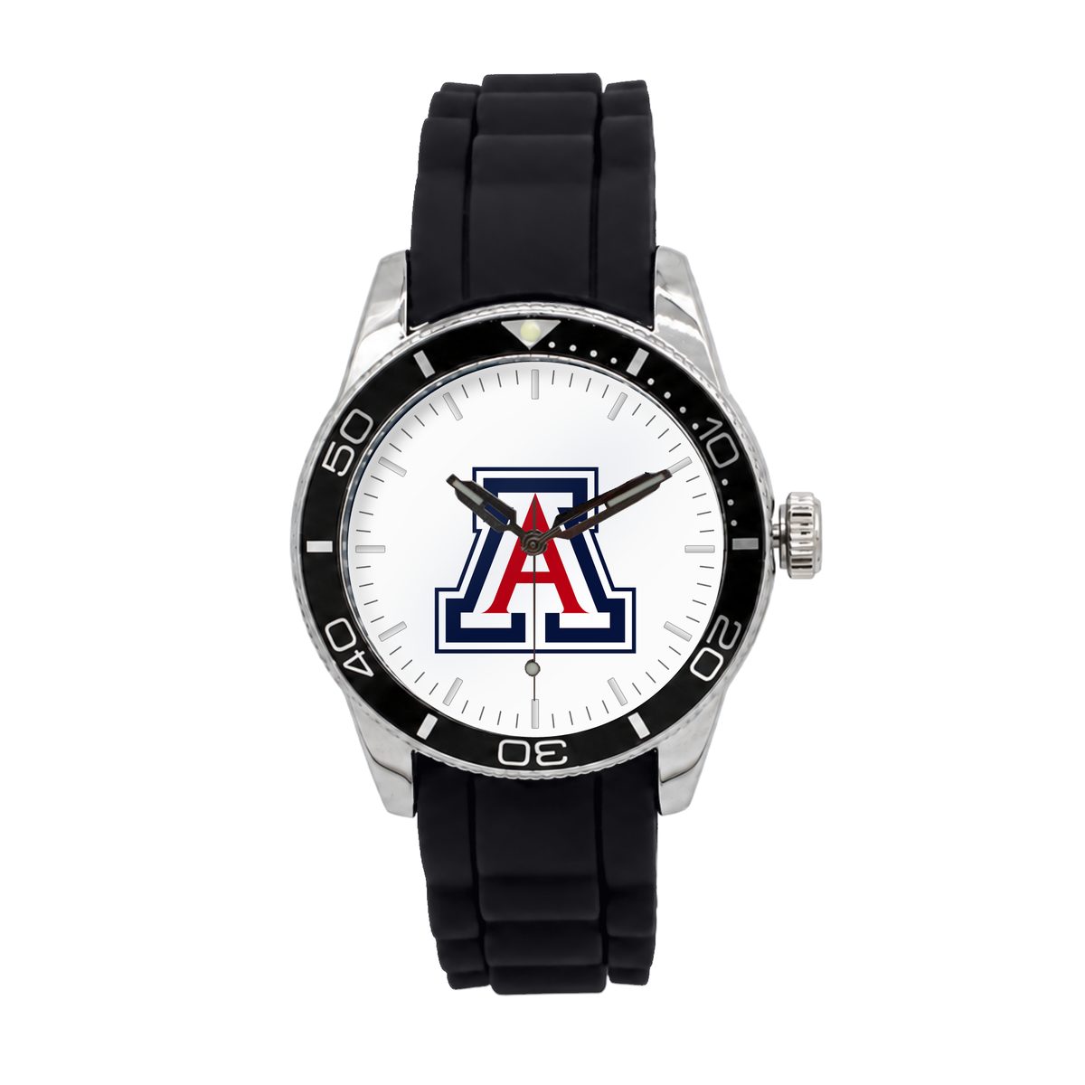Arizona Wildcats Silicone Band Round watch with black silicone band