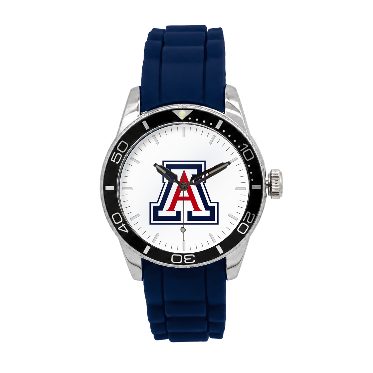 Arizona Wildcats Silicone Band Round watch with navy silicone band