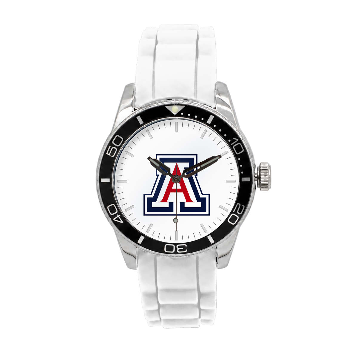 Arizona Wildcats Silicone Band Round watch with white silicone band