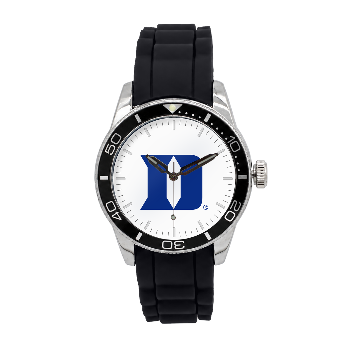 Duke Blue Devils Silicone Band Round watch with black silicone band