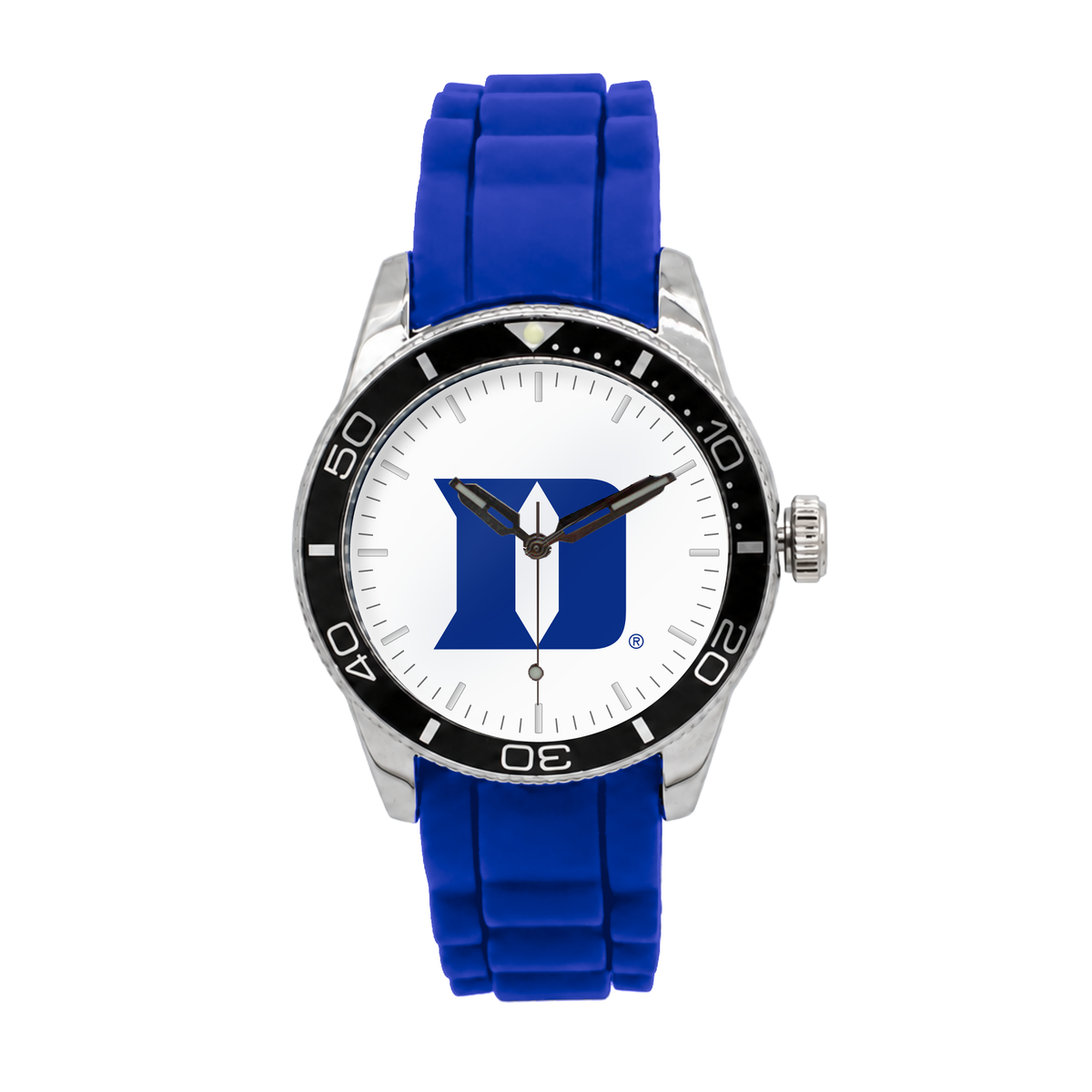 Duke Blue Devils Silicone Band Round watch with blue silicone band