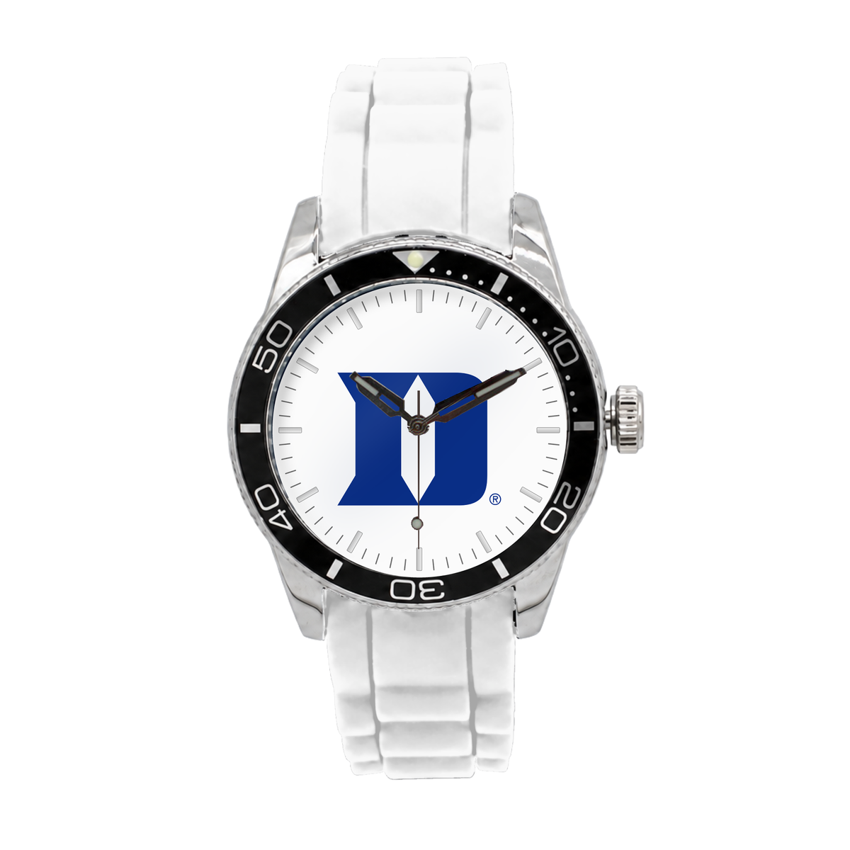 Duke Blue Devils Silicone Band Round watch with white silicone band