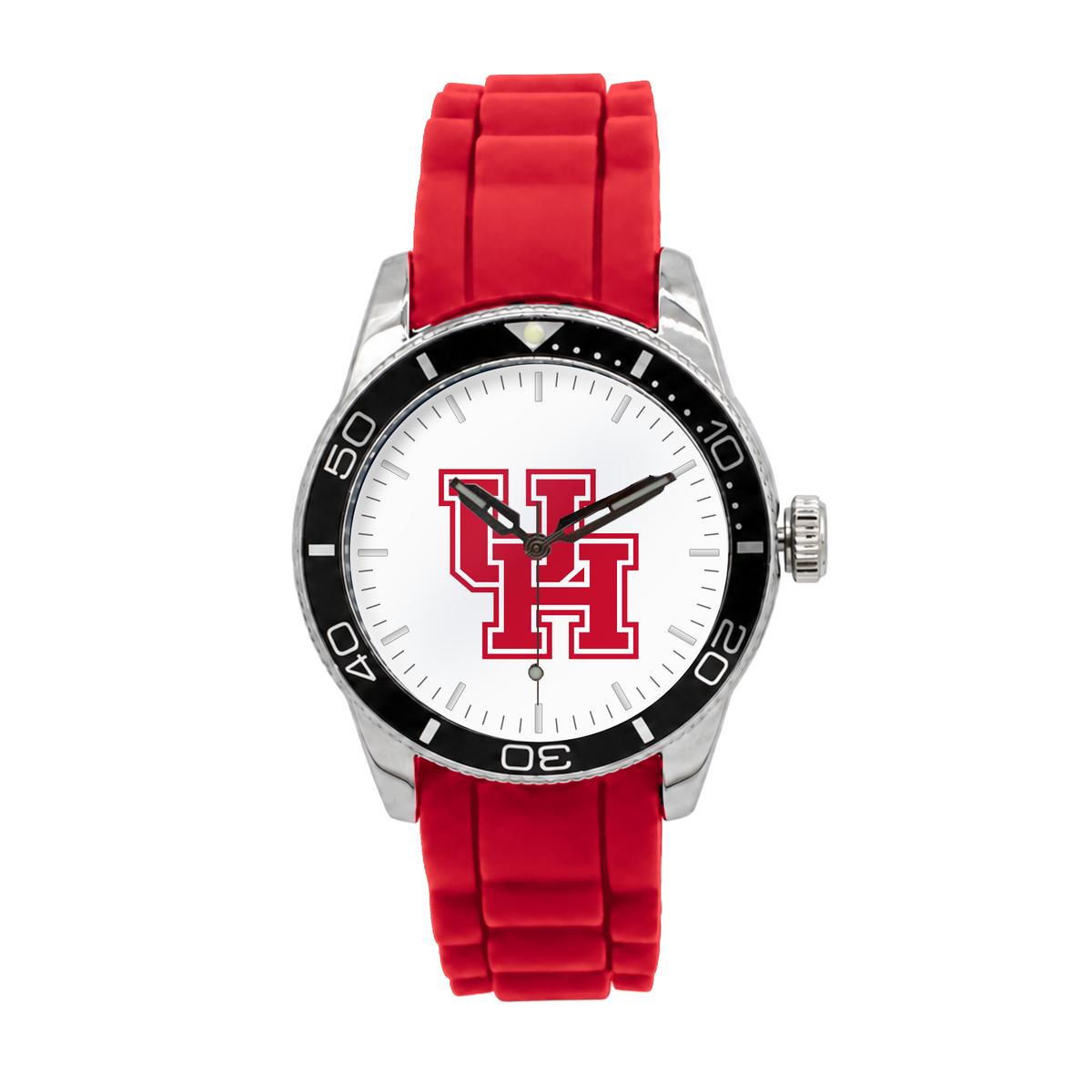 Houston Cougars Silicone Band Round watch with red silicone band