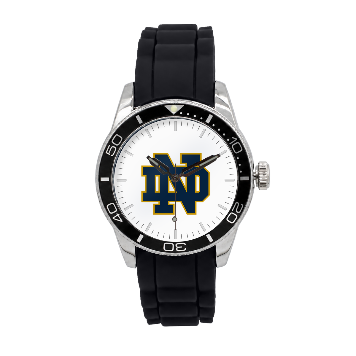 Notre Dame Fighting Irish Silicone Band Round watch with black silicone band