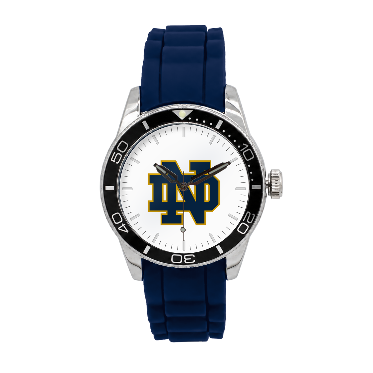 Notre Dame Fighting Irish Silicone Band Round watch with navy silicone band