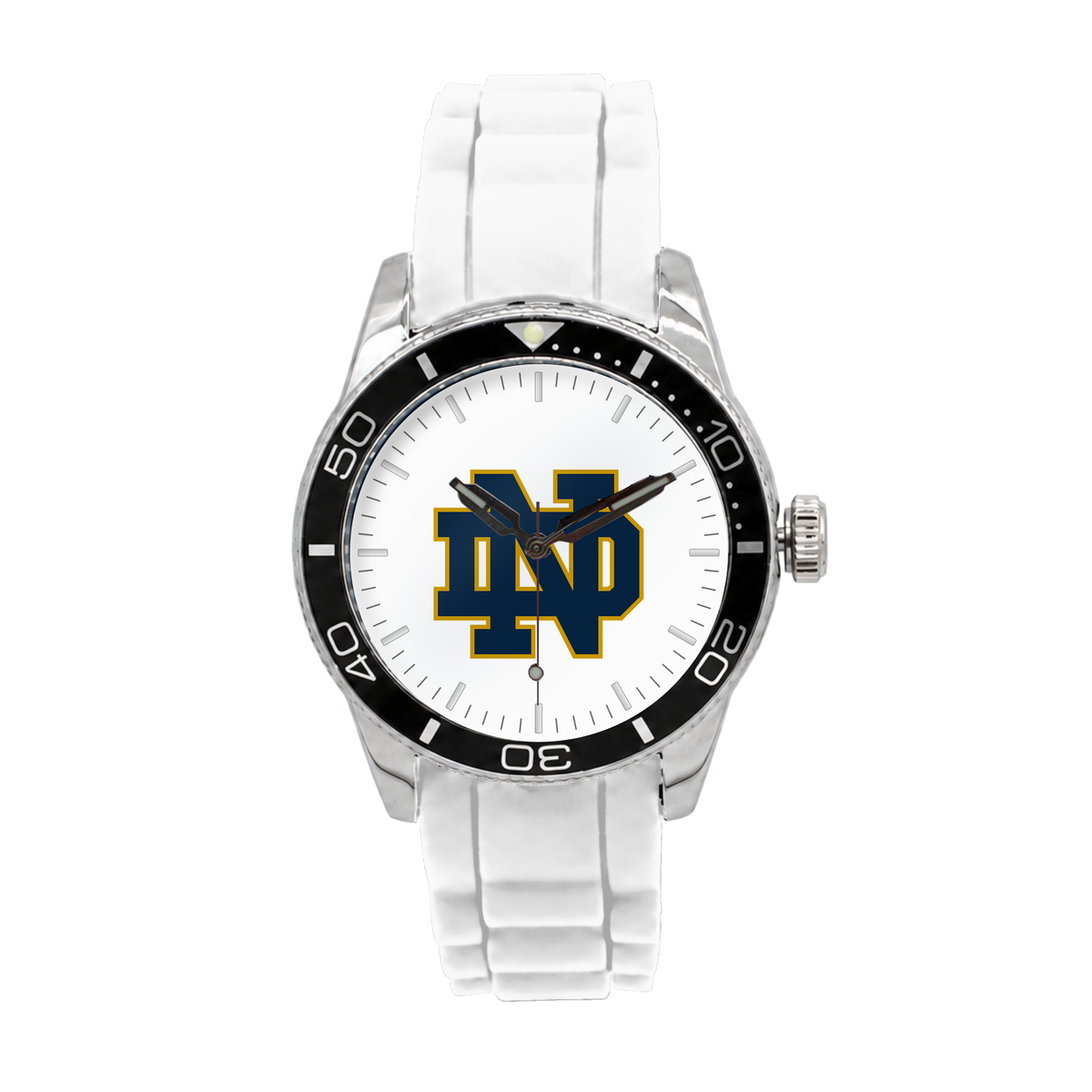 Notre Dame Fighting Irish Silicone Band Round watch with white silicone band