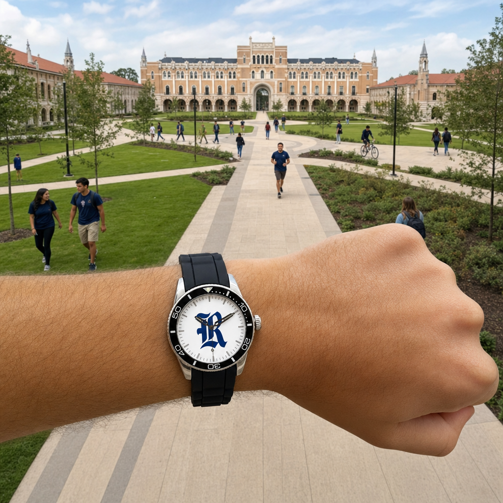 Rice Owls Silicone Band Round Watch lifestyle