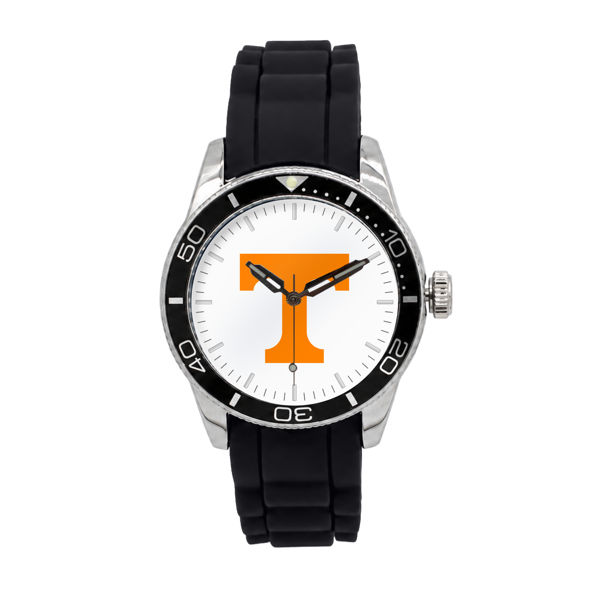 Tennessee Volunteers Silicone Band Round watch with black silicone band