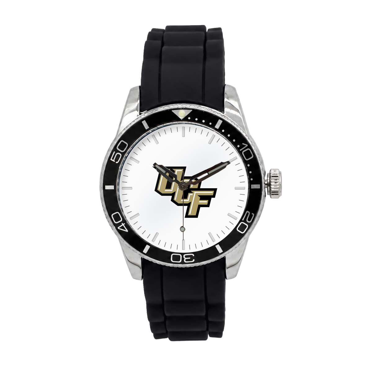 UCF Knights Silicone Band Round watch with black silicone band